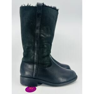 Santana Canada Women's Vermont Black Leather Shearling Lined Boots Size 8.5
